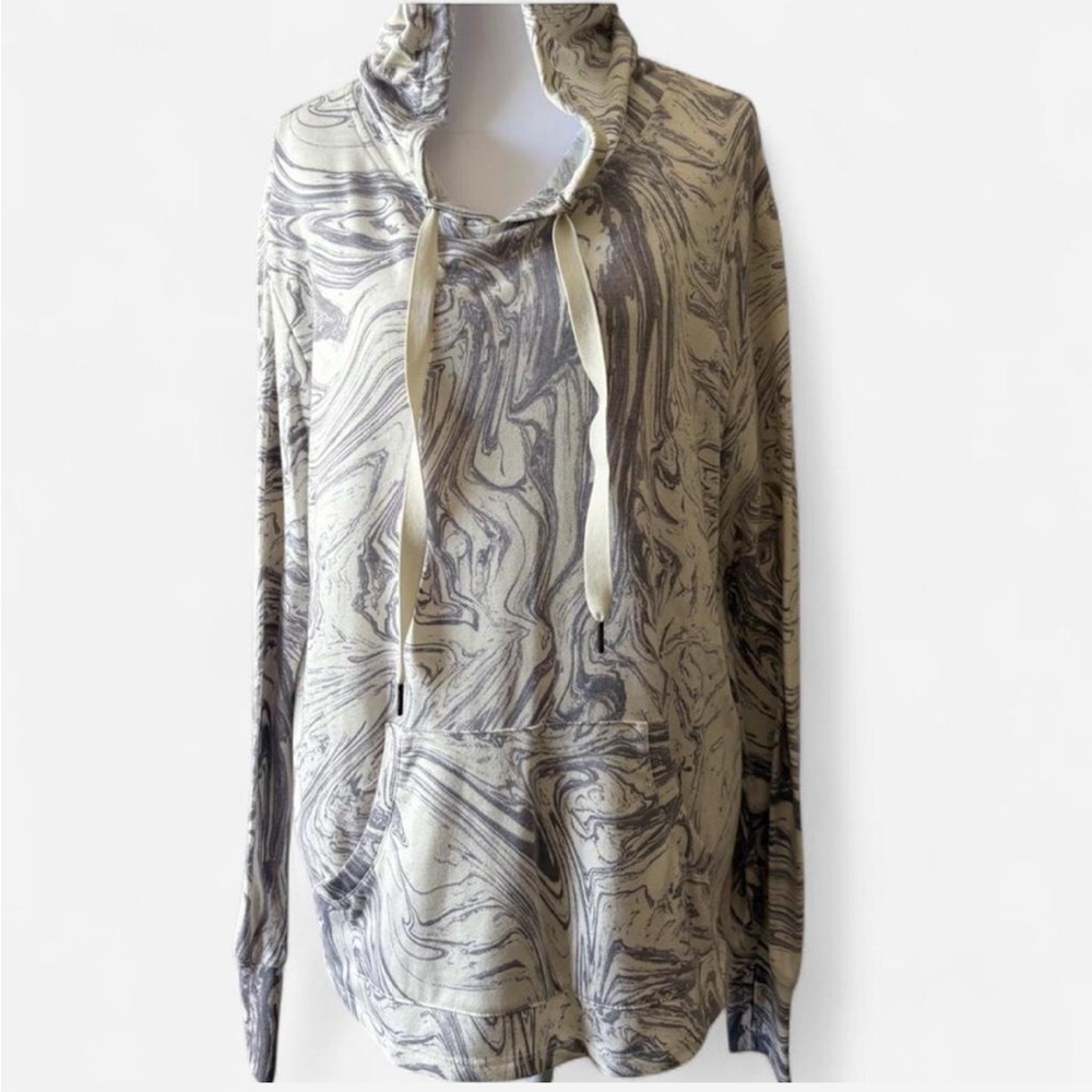 Silver Tie Front Graphic Hoodie